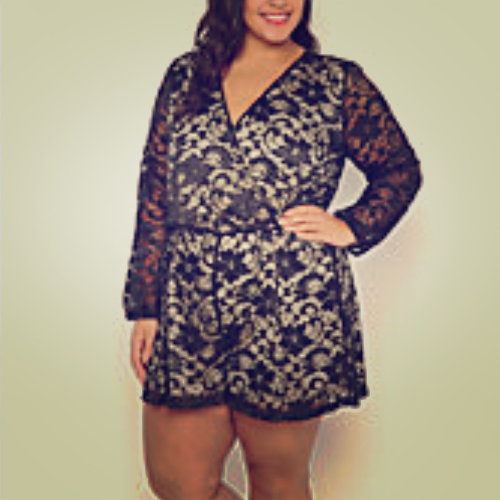 Lace Surplice Romper